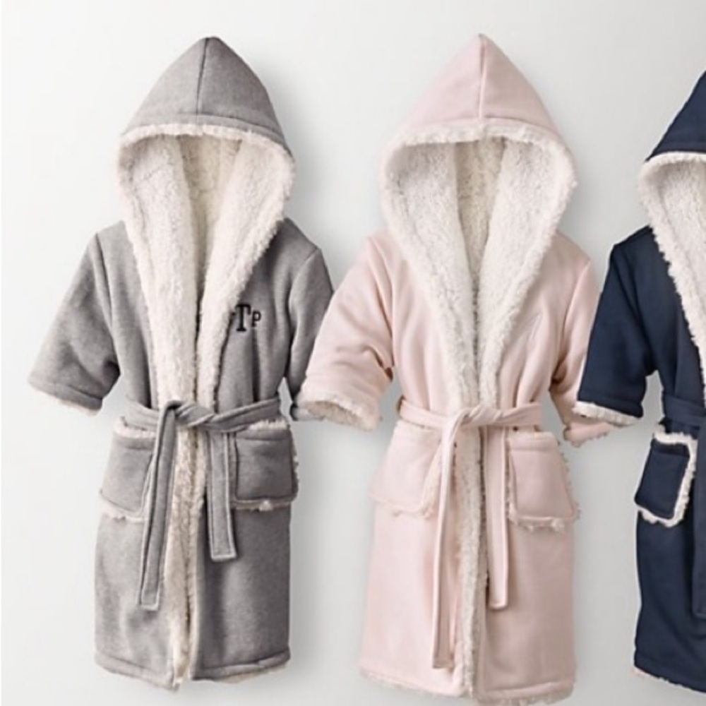 Restoration Hardware Baby & Child Luxe Sherpa Jersey Baby Wrap SZ 2-3 Robe NWT - Picture 2 of 16